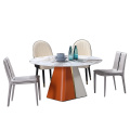 Ensemble de salle à manger en cuir de selle minimaliste chaise de table à manger en bois pour meubles de salle à manger
